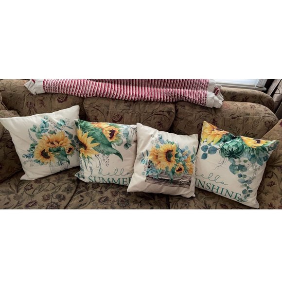 Sunflower Decorative Throw Pillow Covers Cases Farmhouse Accent Floral Decor 18" - Picture 9 of 12